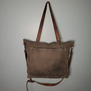 In Blue Handmade Large Leather Tote Bag